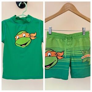 TMNT Swim Set | Rash Guard 4T & Trunks 3T | Nickelodeon Teenage Mutant Ninja 🐢
